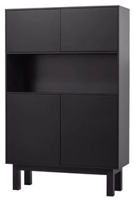 Черен шкаф от борова дървесина 110x170 cm Finca - WOOOD