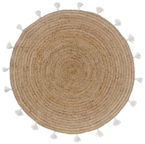 Бяло-естествен кръгъл килим ø 120 cm Shira – douceur d'intérieur