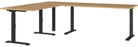 Работна маса с регулируема височина с дъбов плот 200x240 cm Agenda – Germania