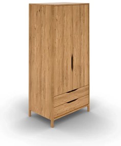 Гардероб от масивен дъб естествен 96x188 cm Twig – The Beds