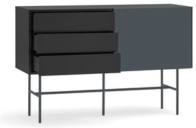 Нисък скрин с плъзгащи се врати 140x91 cm в черно/антрацит Nube - Teulat