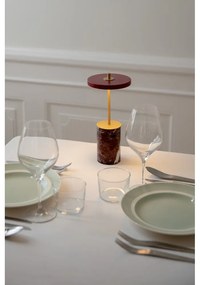 Червена мраморна LED затъмняваща се настолна лампа с метален абажур (височина 25,5 cm) Asteria Move Mini – UMAGE