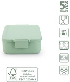 Кутия за храна Brabantia Make&Take 1006282, 1.1 л, Закопчалки, Без BPA, Зелен