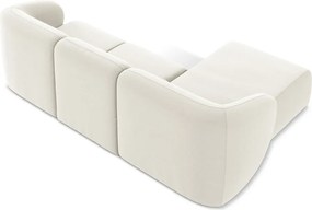 Бежов кадифен ъглов диван (ляв ъгъл) Lani – Makamii