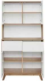 Бяло-естествена витрина от декор от дъб 84x165 cm Skandi – Støraa