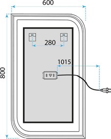 Огледало LED ZONE 80X60  BLACK