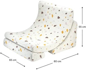 Бял детски стол от букле и шенил Terrazzo Moon – Wigiwama