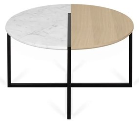 Кръгла маса за кафе с дъбов плот ø 80 cm Sonata - TemaHome