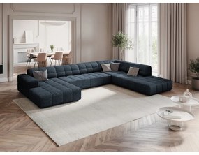 Син ъглов диван (десен ъгъл/U-образна форма) Chicago - Cosmopolitan Design