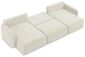 Кремав разтегателен ъглов диван с място за съхранение Kalena – Makamii
