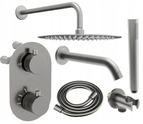 Mexen Kai DR70 вградена вана-душ система с дъждовен душ 25 см, графит - 77602DR70251-66