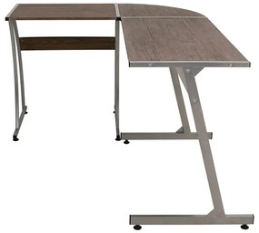 375955 vidaXL Ъглово бюро, кафяво, инженерно дърво