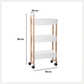 Етажерка на колела 5five Natureo, 3 нива - Черен