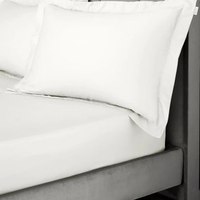 Еластичен чаршаф от памучен сатен в цвят слонова кост 90x190 cm Cotton Sateen – Bianca