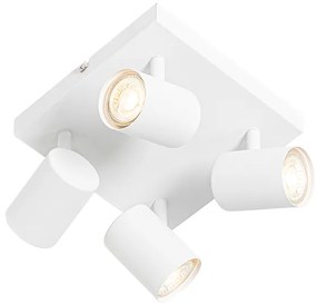 Модерна таванна лампа бяла 4-лампи регулируема квадратна - Jeana