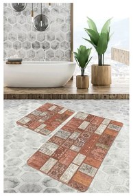 Кафяви кадифени килими за баня в комплект от 2 бр. 60x100 cm – Mila Home