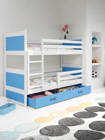 Двуетажно легло Riccon-White - Blue-200 x 90