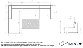 Кремав разтегателен модулен ъглов диван с място за съхранение (ляв ъгъл) Lulu – Miuform