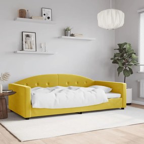 354148 vidaXL Кушетка, жълта, 100x200 см, кадифе
