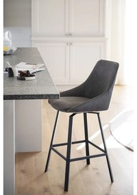 Сиви бар столове в комплект от 2 бр. (височина на седалката 65 cm) Alison – Rowico
