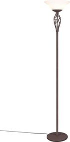 Тъмнокафява подова лампа със стъклен абажур (височина 180 cm) Rustica – Trio