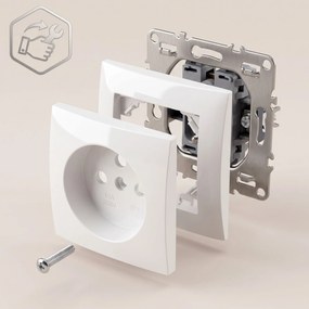 Единичен контакт със заземяване OSTE JNH001-G White