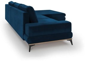 Кралско син ъглов разтегателен диван с кадифена тапицерия , десен ъгъл Astre - Windsor &amp; Co Sofas