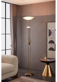 Подова лампа в бронзов цвят със стъклен абажур (височина 180 cm) BAYA – EGLO