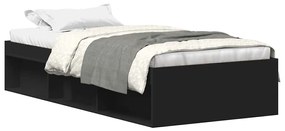 3203846 vidaXL Рамка за легло черна 75x190 см Small Single