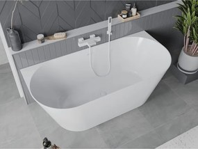 Mexen Oval Slim свободно стояща вана до стена 170 x 80 см, бяла, бял преливник - 52661708000-20
