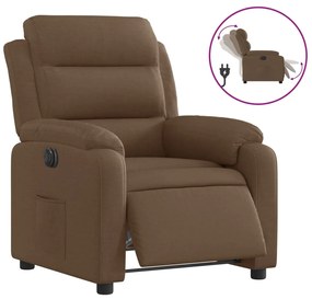 3204960 vidaXL Електрически наклоняем стол, кафяв, текстил