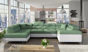 Ъгъл диван Ollenne-Left-White - Green