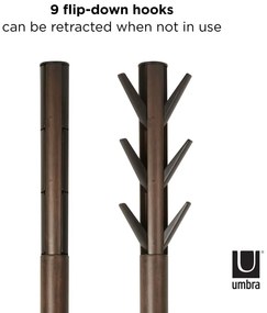 Черна дървена закачалка от естествен каучук Flapper - Umbra