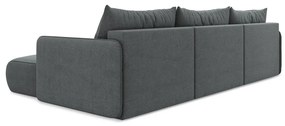Сив разтегателен ъглов диван с място за съхранение Nanea – Makamii
