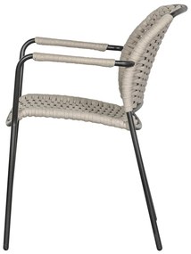 Черно-бежови метални градински столове в комплект от 2 бр. Taku – Exotan