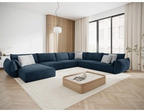 Тъмносин ъглов диван (десен ъгъл) Vanda - Mazzini Sofas