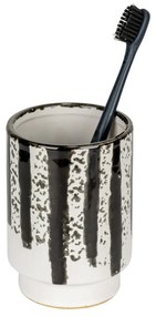 Черно-бяла керамична чаша за четки за зъби Subiza – Wenko