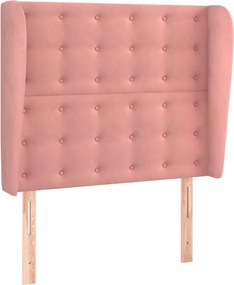 3118425 vidaXL Горна табла за легло с уши, розова, 83x23x118/128 см, кадифе