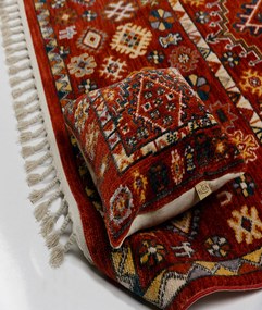 Килим за антре (80 x 300) 80014A - Бордо червено