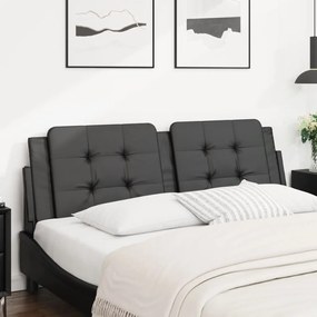 374890 vidaXL Мека табла за легло Zadar, черна, 152 см, изкуствена кожа