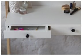 Бяла тоалетка с чекмедже и огледало Leno - Ragaba