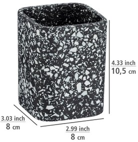 Черна чаша за четки за зъби Terrazzo - Wenko