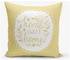 Жълта калъфка за възглавница Home Sweet Home, 45 x 45 cm - Minimalist Cushion Covers