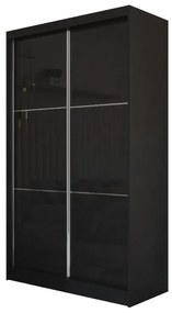 Гардероб с плъзгащи врати KUREZ, 120x216x61,черен