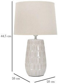 Кремава керамична настолна лампа с текстилен абажур (височина 44,5 cm) Hole – Mauro Ferretti