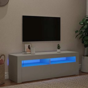 804310 vidaXL ТВ шкаф с LED осветление, бял, 120x35x40 см