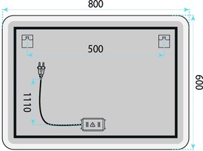 Огледало LED 80x60cm TOP-3