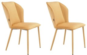 Жълти кадифени трапезни столове в комплект от 2 бр. Wilma – Støraa