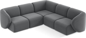 Сив кадифен ъглов диван Lani – Makamii