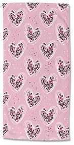 Розова детска кадифена плажна кърпа 75x150 cm Femke – Good Morning